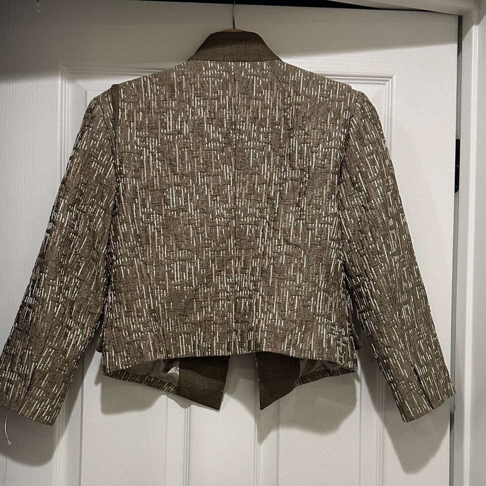 T Tahari Brown Patterned Women's Blazer - Picture 5 of 5